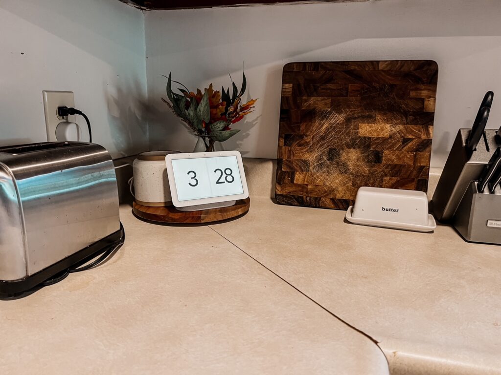 Picture of decluttered kitchen 
countertops