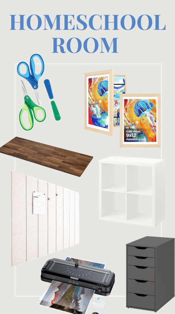 homeschool room supplies and decor